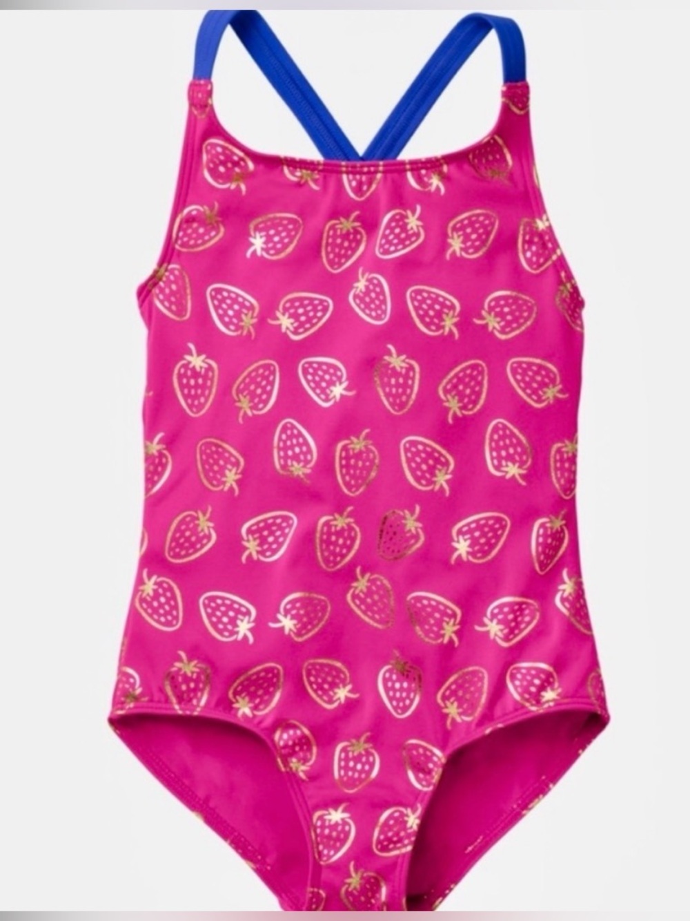 Mini Boden Pink Strawberry Swimsuit 7-8 years one piece girls